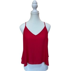 Lush Red Crop Tank Top with open back